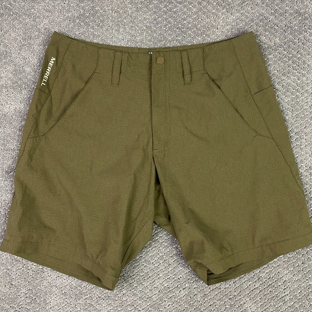 Merrell Shorts Men's 32 Olive Green Hiking Walking Outdoors Ripstop